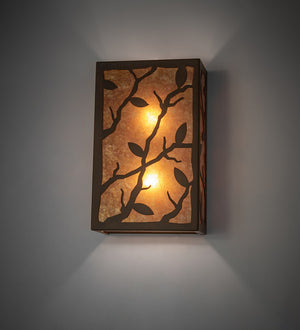 Meyda Tiffany - 115327 - Two Light Wall Sconce - Branches With Leaves - Rustic Iron