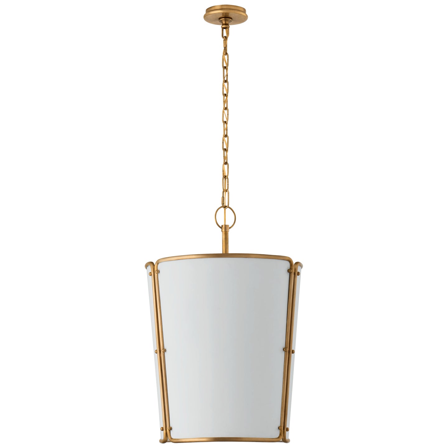 Visual Comfort Signature - S 5647HAB-WHT - Three Light Pendant - Hastings - Hand-Rubbed Antique Brass