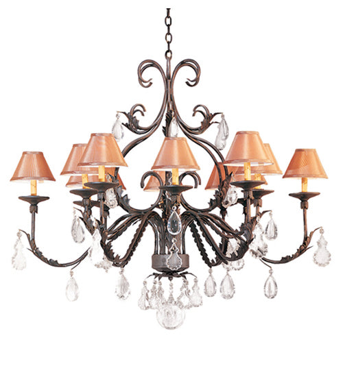 Meyda Tiffany - 116072 - 12 Light Chandelier - French Elegance - Gilded Tobacco