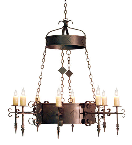 Meyda Tiffany - 117173 - Eight Light Chandelier - Diamante - Gilded Tobacco