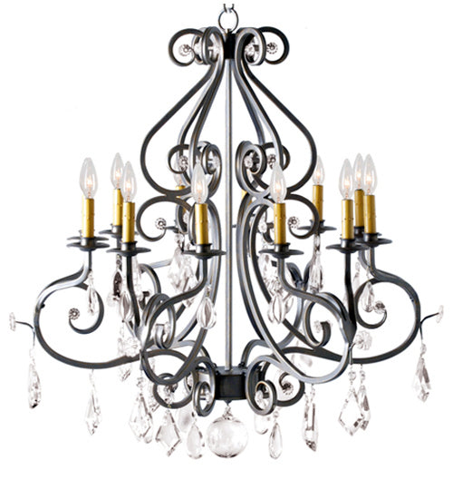 Meyda Tiffany - 117525 - 12 Light Chandelier - Gia - Blackened Pewter