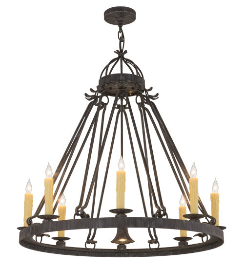 Meyda Tiffany - 117730 - Nine Light Chandelier - Lakeshore - Antique Iron Gate