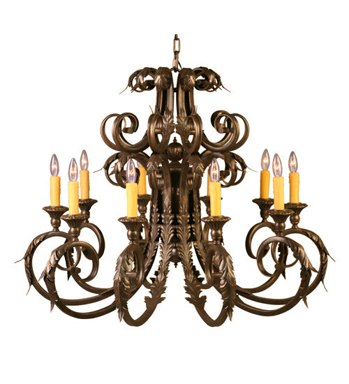 Meyda Tiffany - 119763 - Ten Light Chandelier - Serratina - Autumn Leaf