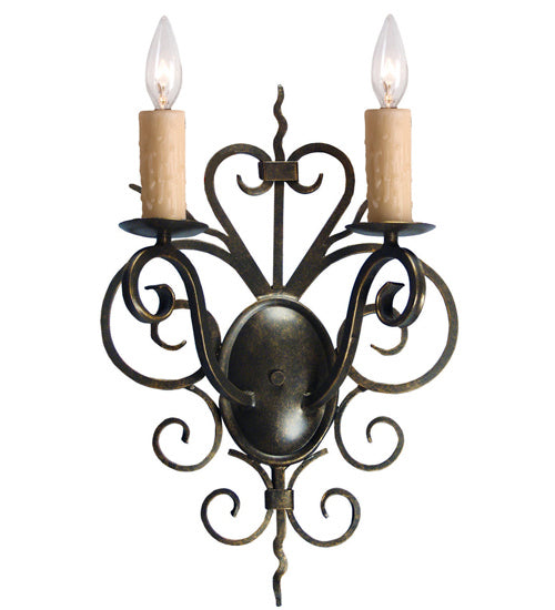 Meyda Tiffany - 120137 - Two Light Wall Sconce - Kenneth - Gilded Tobacco