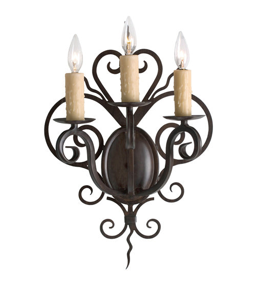 Meyda Tiffany - 120138 - Three Light Wall Sconce - Kenneth - Rustic Iron