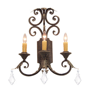 Meyda Tiffany - 120213 - Three Light Wall Sconce - Serratina - Antiquity