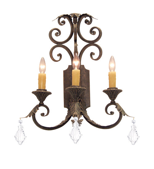 Meyda Tiffany - 120213 - Three Light Wall Sconce - Serratina - Antiquity