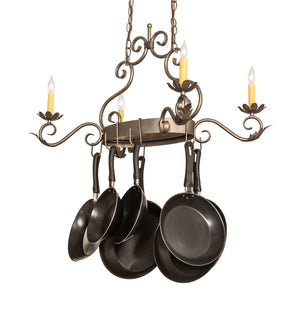 Meyda Tiffany - 120245 - Four Light Pot Rack - Eloise - French Bronze