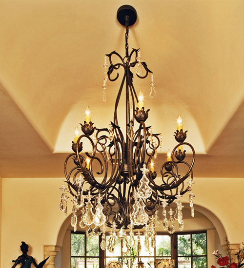 Meyda Tiffany - 120317 - Ten Light Chandelier - Felicia - Gilded Tobacco