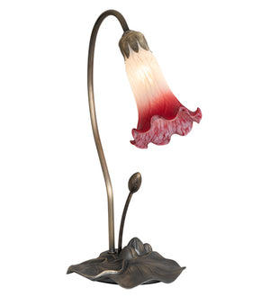 Meyda Tiffany - 12517 - One Light Accent Lamp - Pink/White - Mahogany Bronze