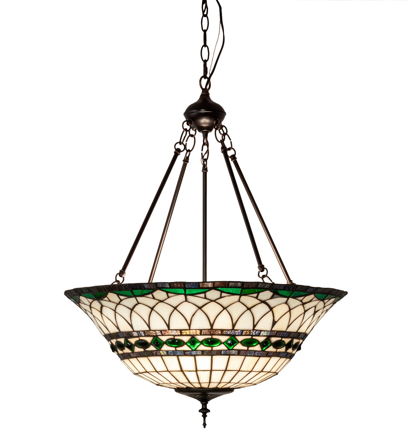 Meyda Tiffany - 128649 - Three Light Pendant - Tiffany Roman - Mahogany Bronze