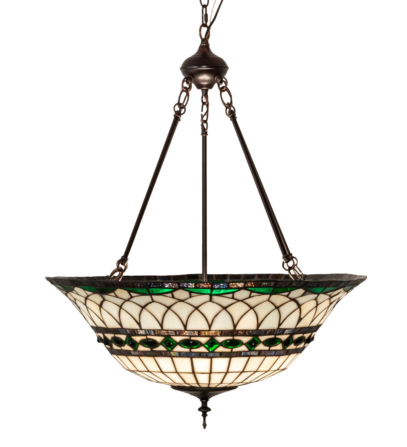 Meyda Tiffany - 128649 - Three Light Pendant - Tiffany Roman - Mahogany Bronze