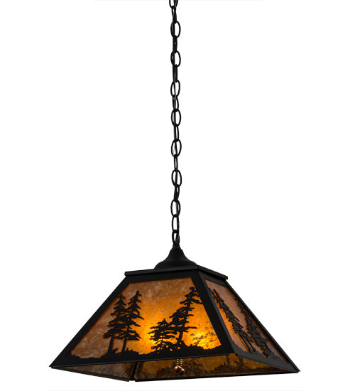 Meyda Tiffany - 133566 - Two Light Pendant - Tall Pines - Textured Black