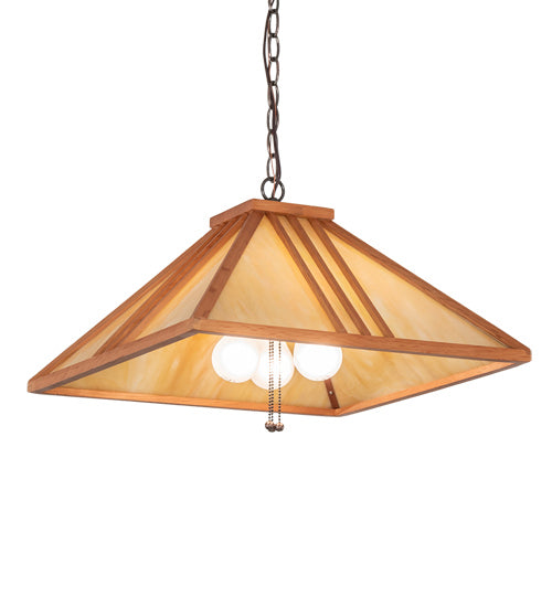 Meyda Tiffany - 134178 - Three Light Pendant - Forestwood - Mahogany Bronze