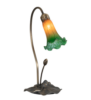 Meyda Tiffany - 13677 - One Light Accent Lamp - Amber/Green - Mahogany Bronze