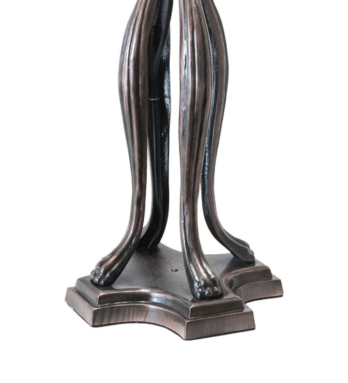 Meyda Tiffany - 140466 - Three Light Table Lamp - Roseborder - Mahogany Bronze