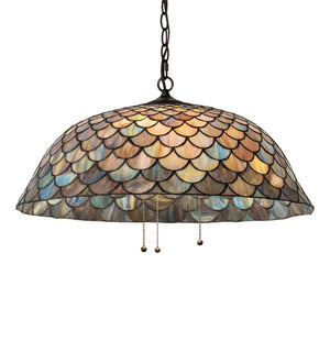 Meyda Tiffany - 142653 - Three Light Pendant - Tiffany Fishscale - Mahogany Bronze