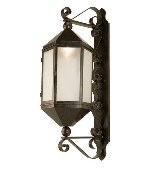 Meyda Tiffany - 146468 - 14" Wall Sconce - Plaza Lantern - Smoke