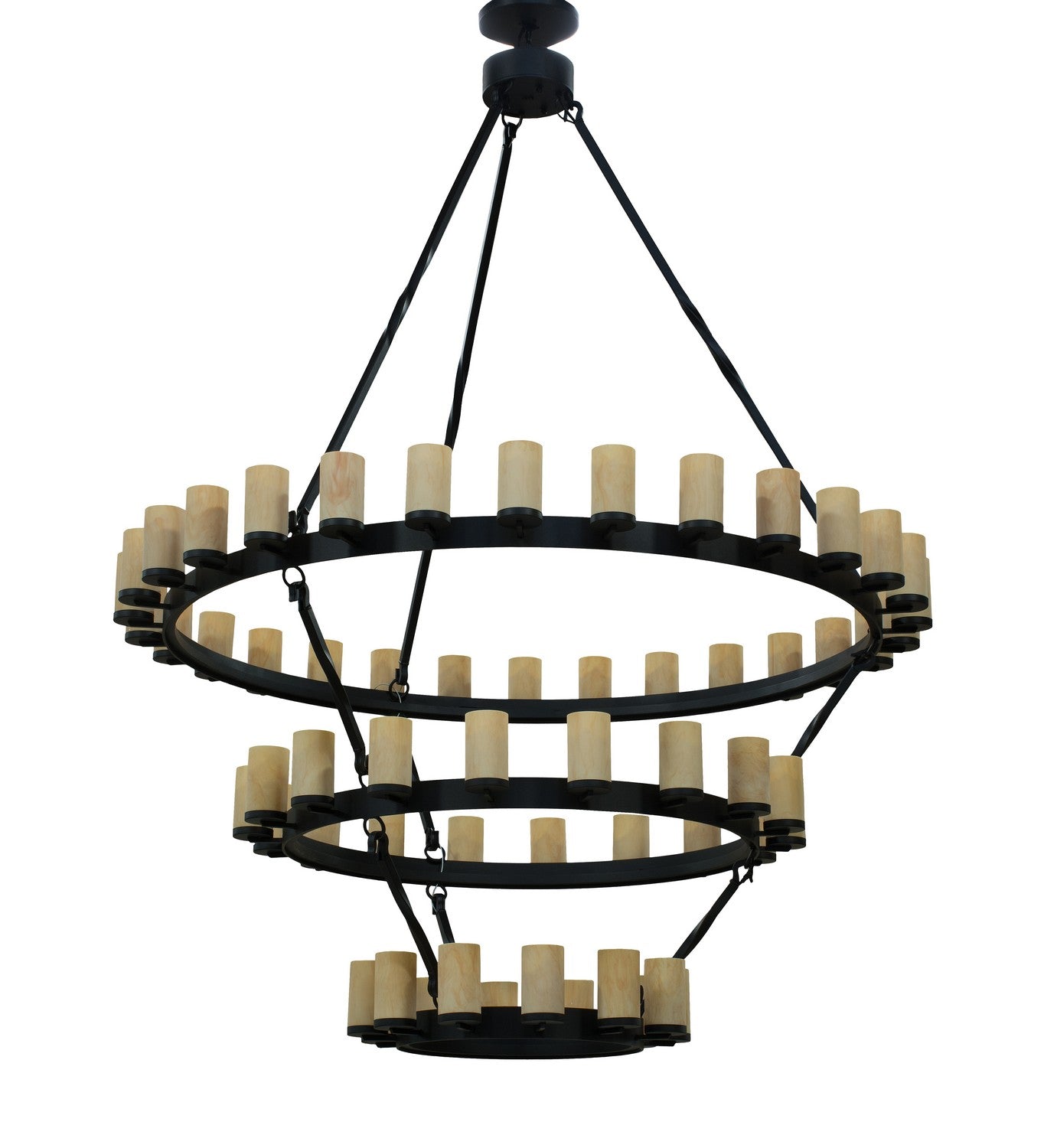 Meyda Tiffany - 158994 - 60 Light Chandelier - Noziroh Ring - Black Metal