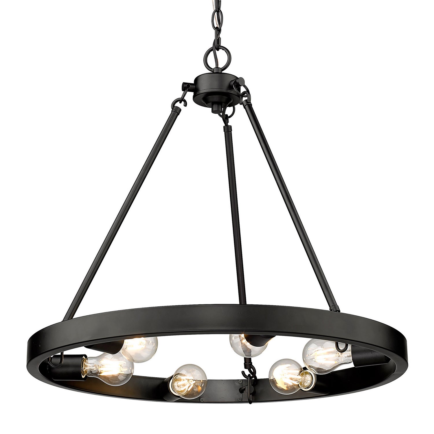 Golden - 1019-6 BLK - Six Light Chandelier - Castile - Matte Black