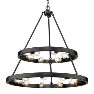 Golden - 1019-69 BLK - 15 Light Chandelier - Castile - Matte Black