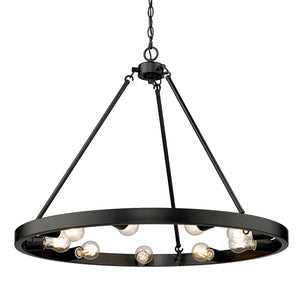 Golden - 1019-9 BLK - Nine Light Chandelier - Castile - Matte Black