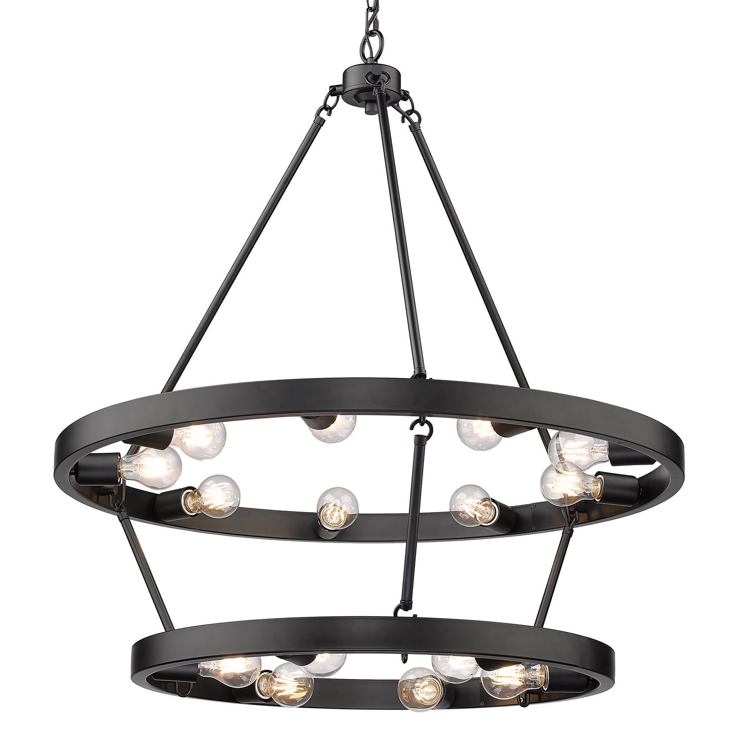 Golden - 1019-96 BLK - 15 Light Chandelier - Castile - Matte Black