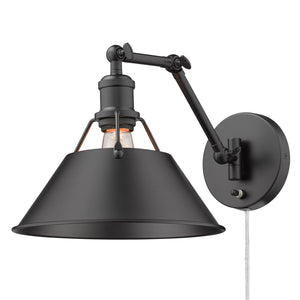 Golden - 3306-A1W BLK-BLK - One Light Wall Sconce - Orwell BLK - Matte Black