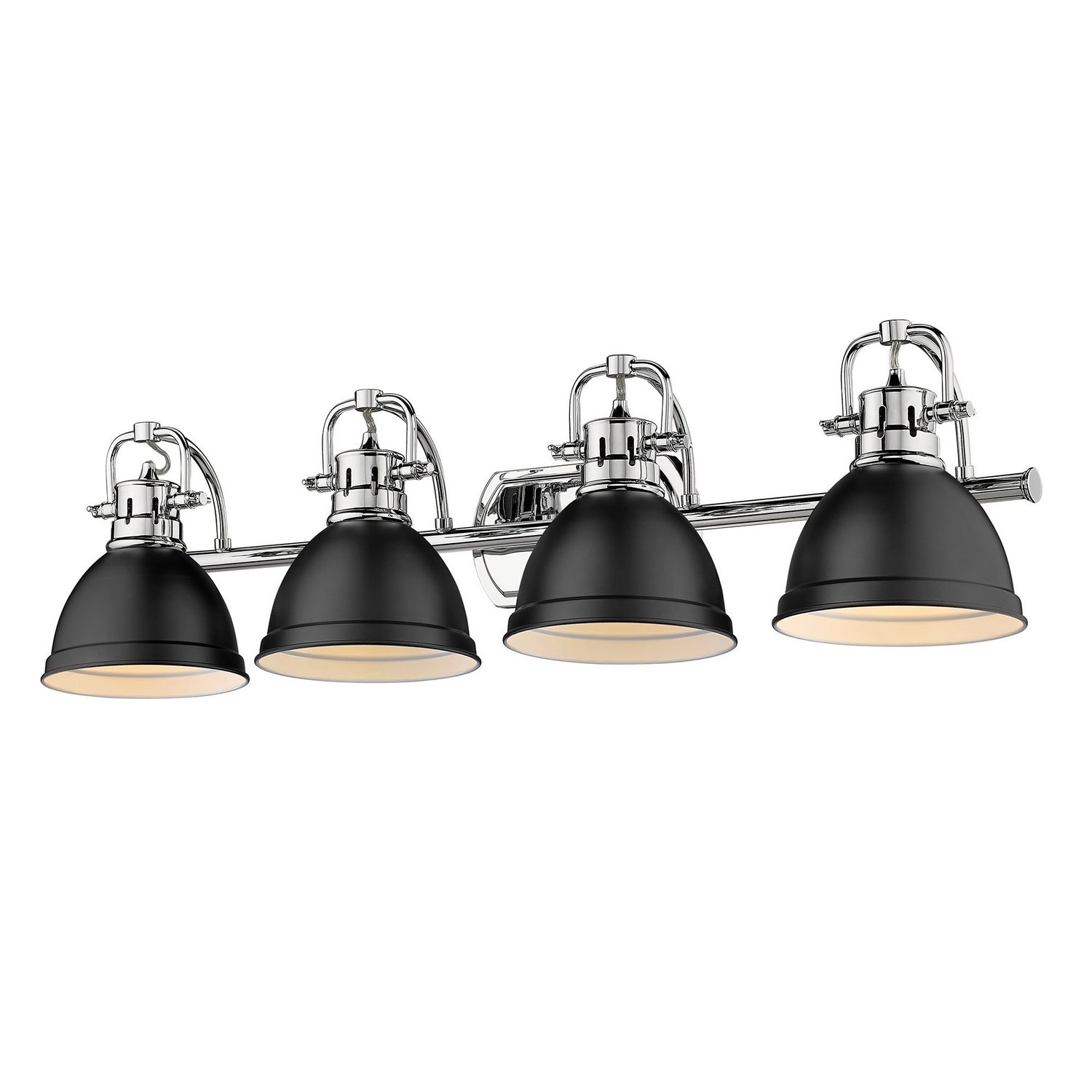 Golden - 3602-BA4 CH-BLK - Four Light Bath Vanity - Duncan CH - Chrome