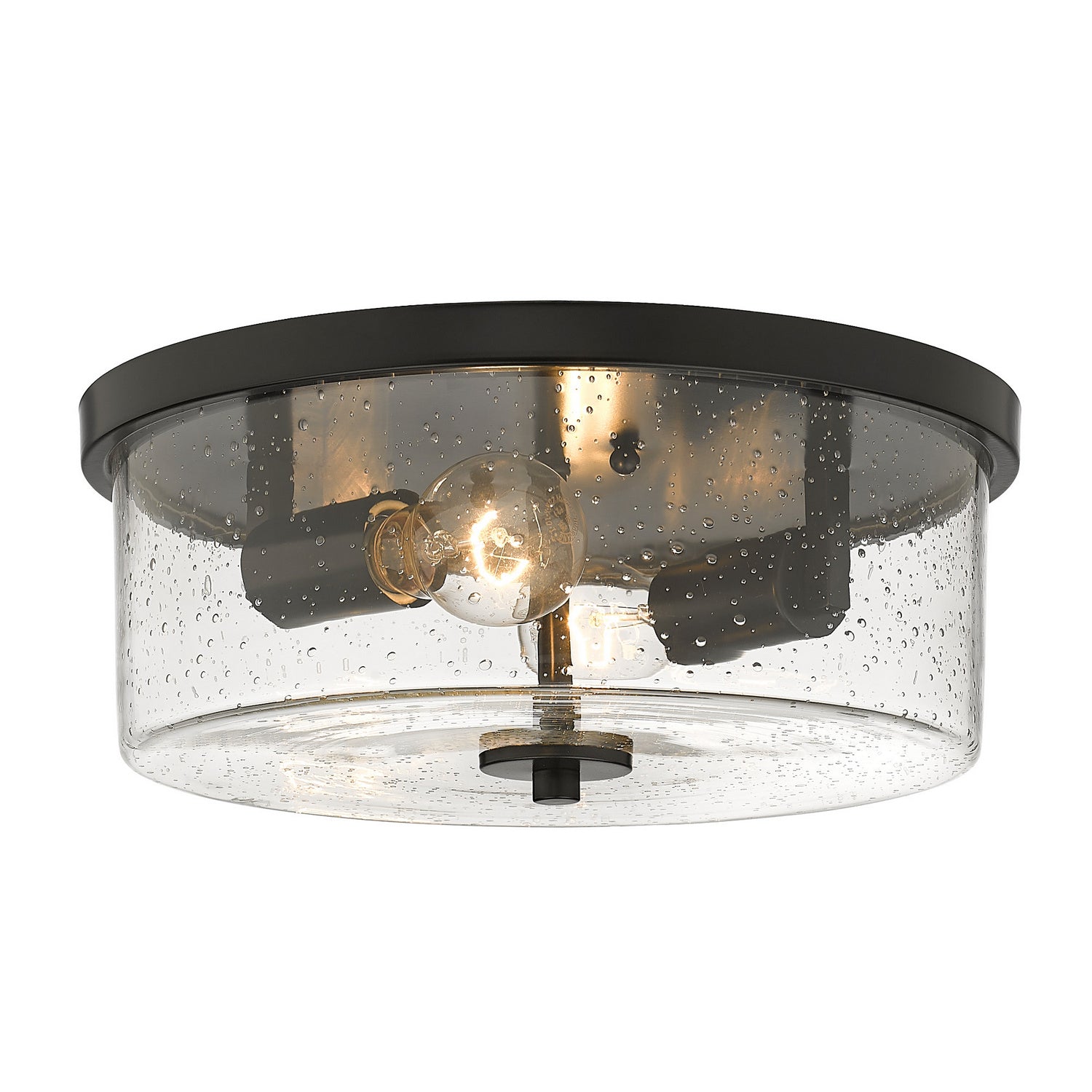 Golden - 4307-FM BLK-SD - Two Light Flush Mount - Rayne - Matte Black