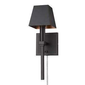 Golden - 5905-1W BLK-BLK - One Light Wall Sconce - Messina - Matte Black