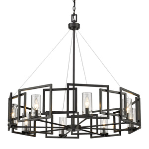 Golden - 6068-8 BLK - Eight Light Chandelier - Marco BLK - Matte Black