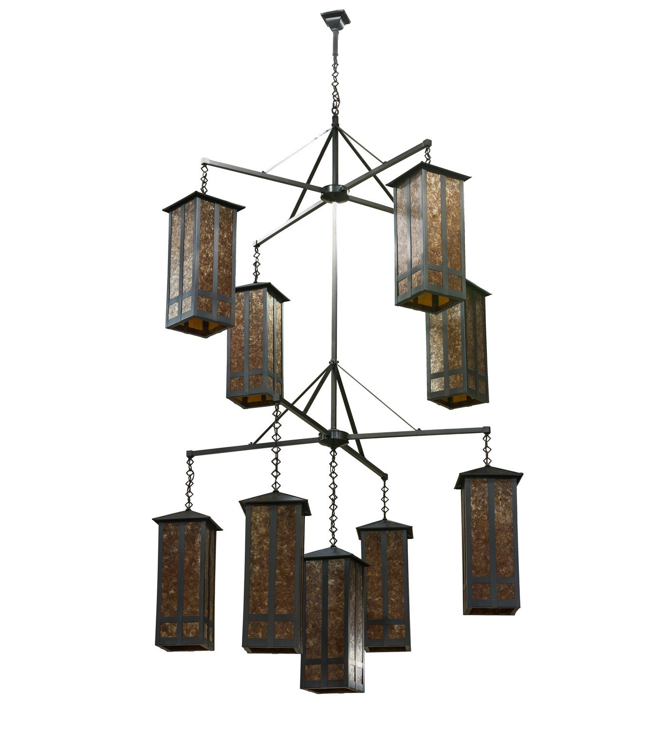 Meyda Tiffany - 162412 - Nine Light Chandelier - Church Street - Craftsman Brown