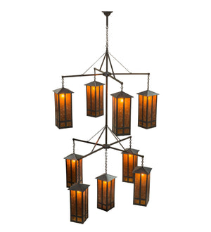 Meyda Tiffany - 162412 - Nine Light Chandelier - Church Street - Craftsman Brown