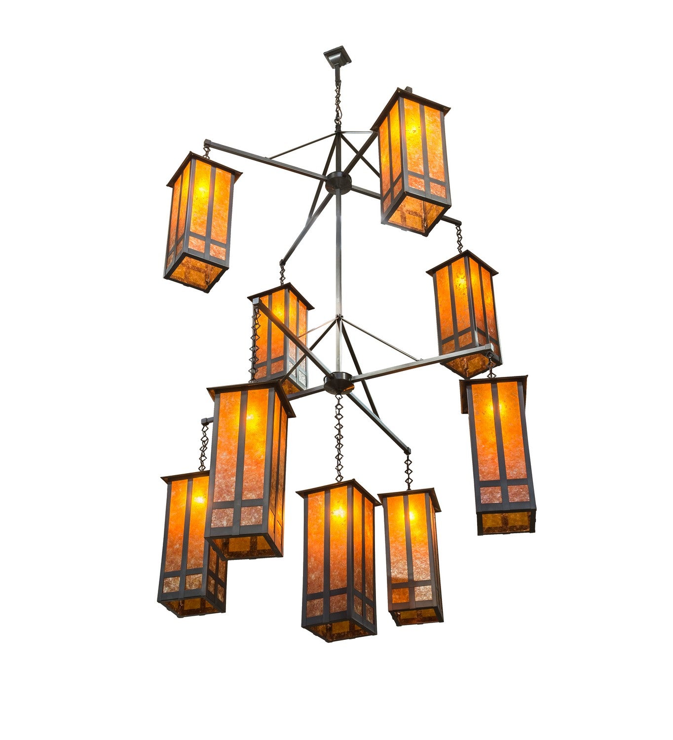 Meyda Tiffany - 162412 - Nine Light Chandelier - Church Street - Craftsman Brown