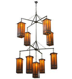 Meyda Tiffany - 162412 - Nine Light Chandelier - Church Street - Craftsman Brown