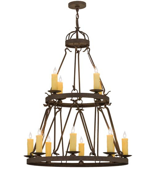 Meyda Tiffany - 163692 - 12 Light Chandelier - Lakeshore - Gilded Tobacco