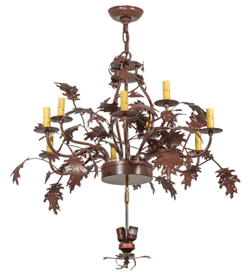 Meyda Tiffany - 165172 - 11 Light Chandelier Hardware - Greenbriar Oak - Rust