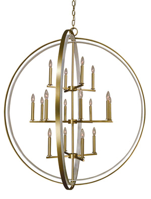 Framburg - 4656 SB/SW - 16 Light Foyer Chandelier - Constell - Satin Brass with Satin White