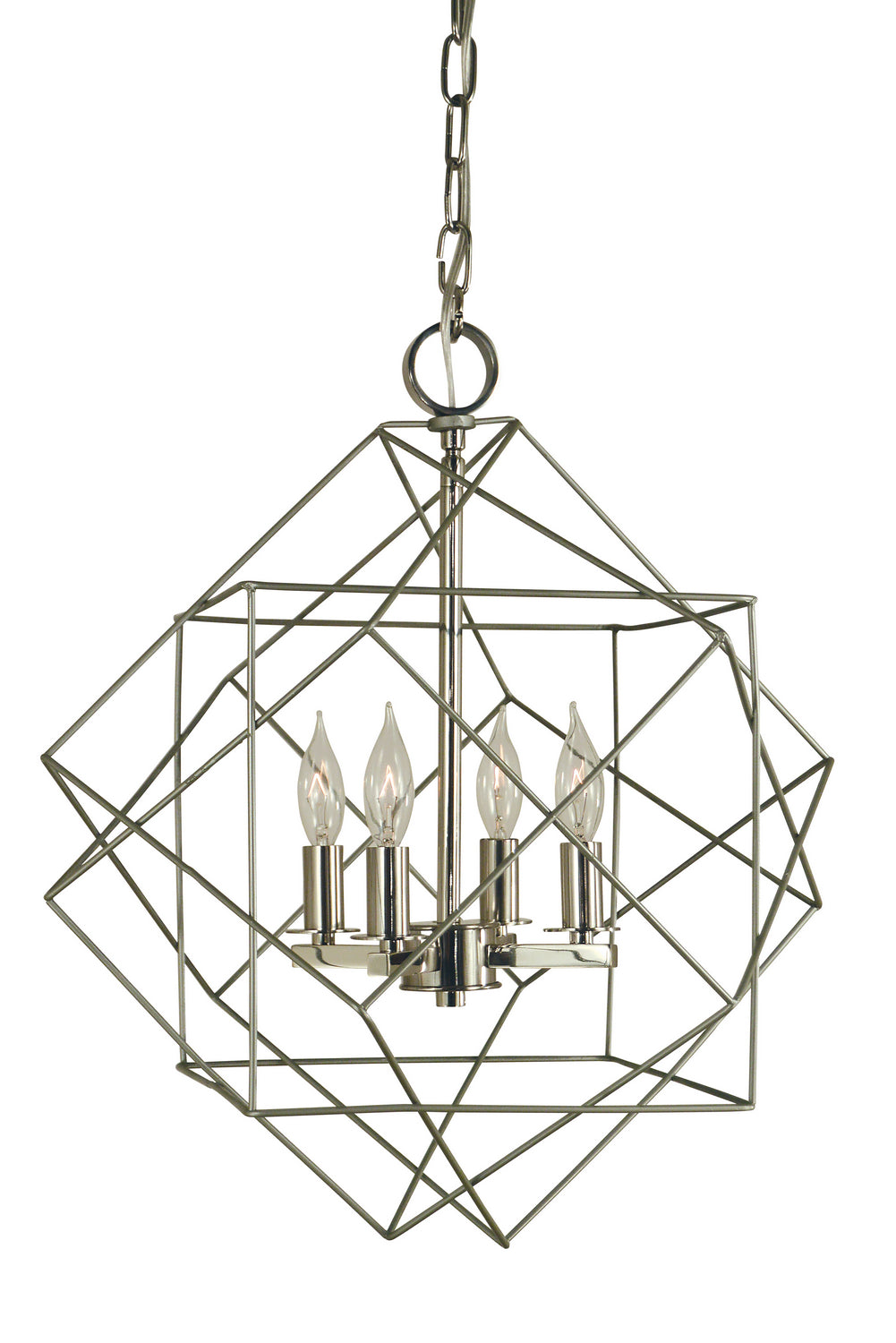 Framburg - 4704 SP/PN - Four Light Chandelier - Etoile - Satin Pewter with Polished Nickel