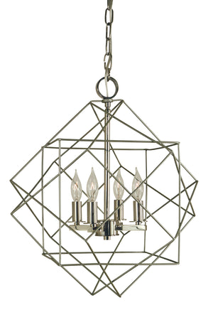 Framburg - 4704 SP/PN - Four Light Chandelier - Etoile - Satin Pewter with Polished Nickel