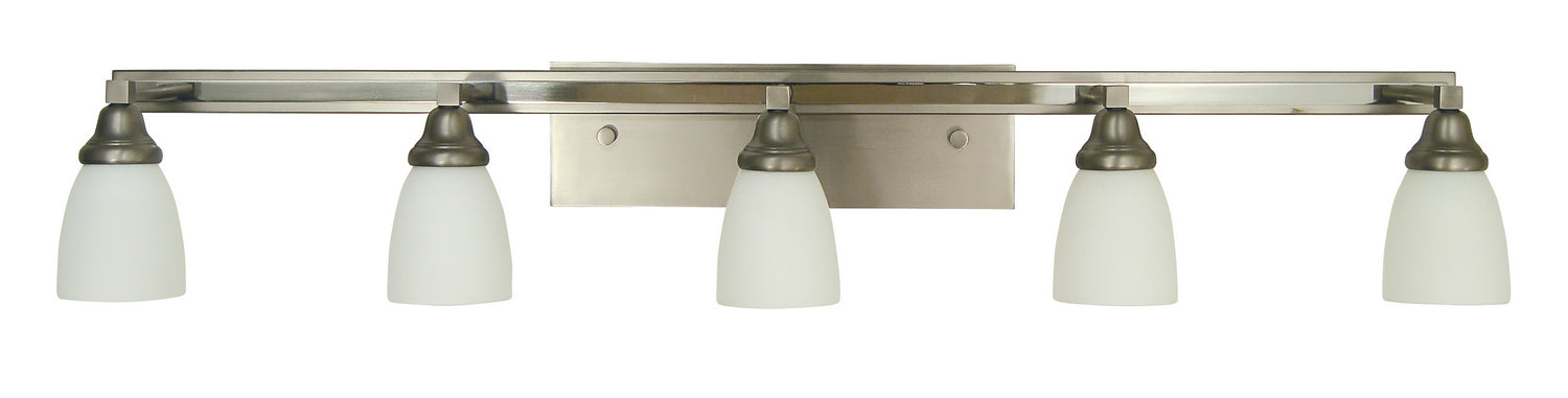 Framburg - 4785 SP/PN - Five Light Wall Sconce - Mercer - Satin Pewter with Polished Nickel