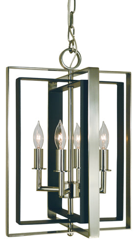 Framburg - 4860 PN/MBLACK - Four Light Chandelier - Symmetry - Polished Nickel with Matte Black