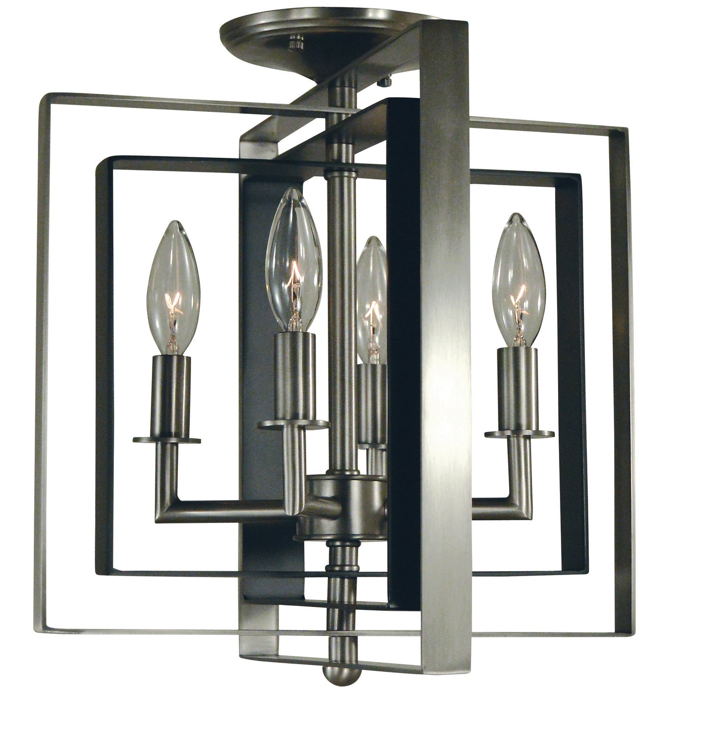 Framburg - 4861 BN/MBLACK - Four Light Flush / Semi-Flush Mount - Symmetry - Brushed Nickel with Matte Black Accents