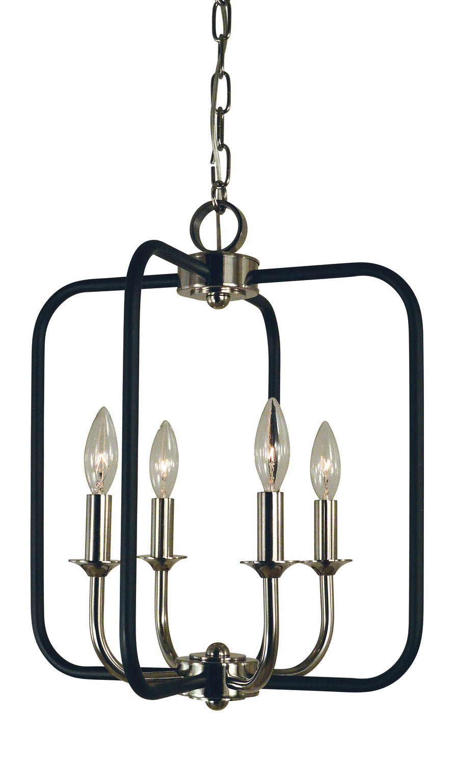 Framburg - 4914 PN/MBLACK - Four Light Chandelier - Boulevard - Polished Nickel with Matte Black Accents