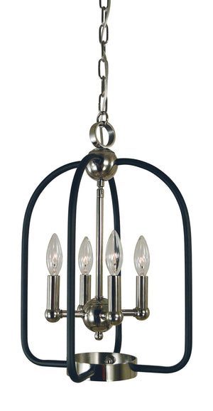 Framburg - 4934 PN/MBLACK - Four Light Chandelier - Boulevard - Polished Nickel with Matte Black Accents