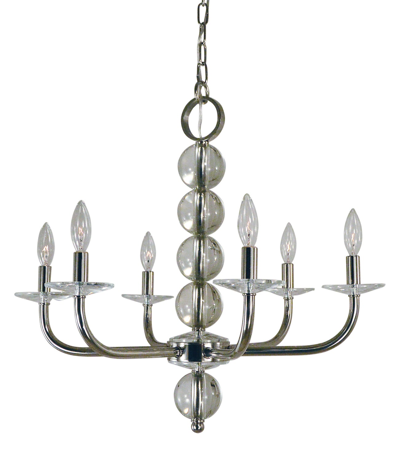 Framburg - 4966 PN - Six Light Chandelier - Glamour - Polished Nickel