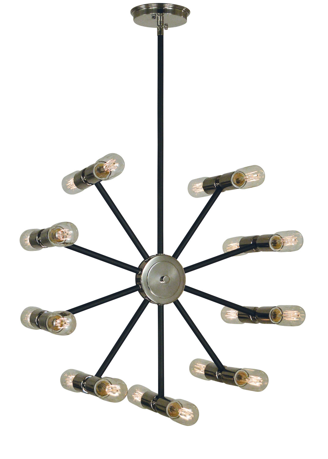 Framburg - 5086 PN/MBLACK - 18 Light Chandelier - Nebula - Polished Nickel with Matte Black Accents