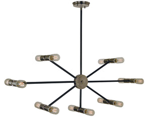 Framburg - 5088 PN/MBLACK - 14 Light Chandelier - Nebula - Polished Nickel with Matte Black Accents