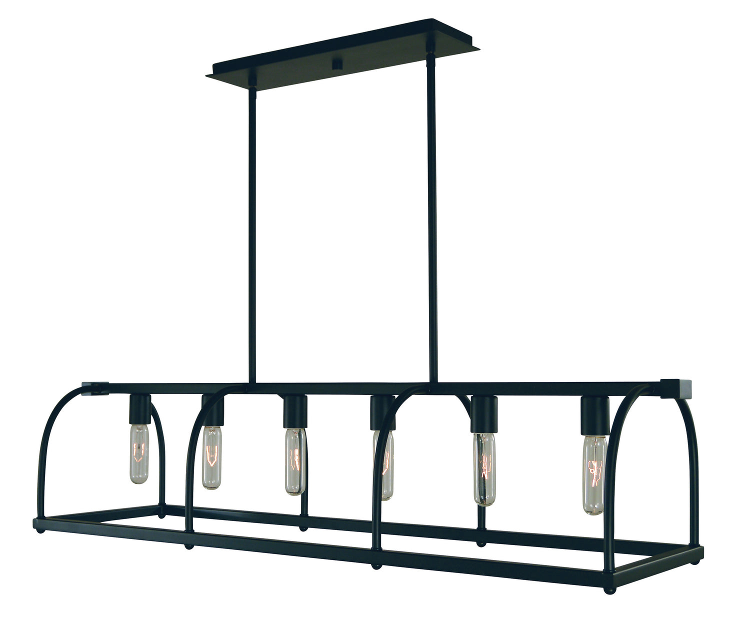 Framburg - 5476 MBLACK - Six Light Island Chandelier - Kenmare - Matte Black